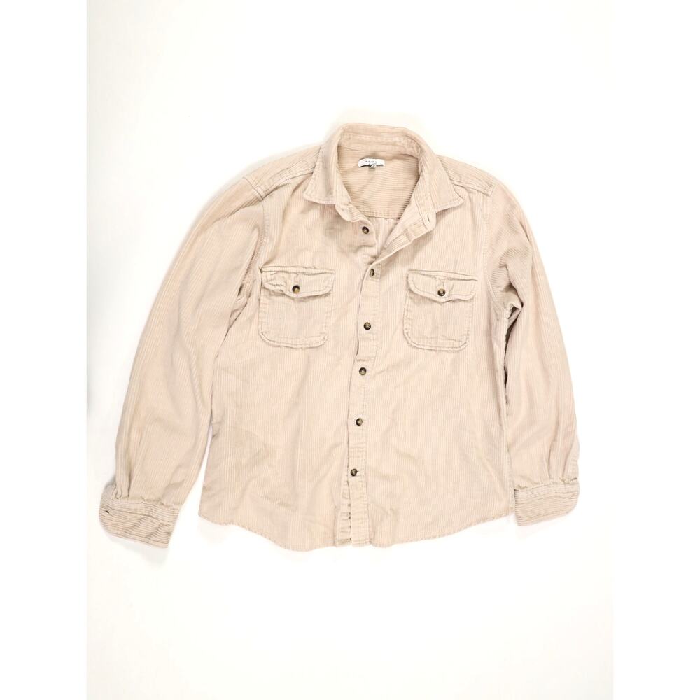 Quiet Luxury Minimalist Corduroy Overshirt REISS Bonucci Mink Cozy Men’s Large - Picture 3 of 10
